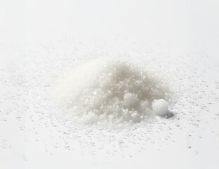 refined sugar on white background, crystal sugar