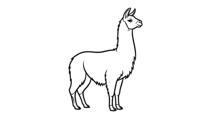 Obraz premium Llama Line Art: A sleek, minimalistic illustration of a llama in a simple, elegant style, perfect for various creative projects.