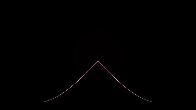 Abstract Glowing Neon Lines Forming a Crown or Tiara Shape on Black Background