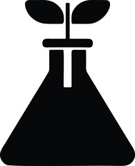 Minimalist plant growing in flask