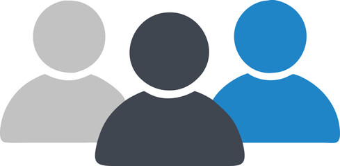 Flat design group of three people icons