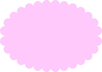 Fluffy cloud frame label set. Cloud shaped and jagged frame silhouette oval and circle frames with scalloped edges. Vector illustration