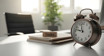 Naklejka premium Setting Tasks and Managing Time to Stay Focused On Deadlines in a Business Environment