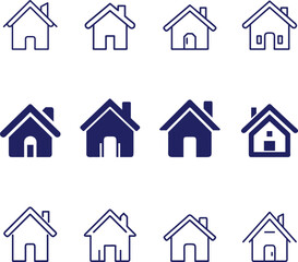 Minimalist house icons set
