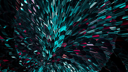 Fototapeta premium abstract background with stars, skull and crossbones colourful tunnel. blue and red tunnel 