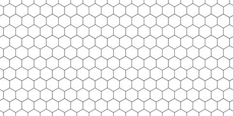 Fishing or soccer net. Repeated hexagon pattern. Black wired mesh texture isolated on white background. Metallic or fabric fence, cage or lattice structure. Vector graphic Illustration. © Musrifah