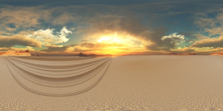 HDRI Map,  environment map, Round panorama, spherical panorama, equidistant projection, panoramic, 3D rendering, land under heaven