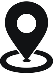 Map Location Pin Icon with Shadow &ndash; GPS Marker Vector Symbol
