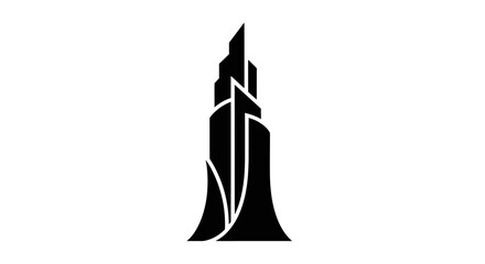Modern skyscraper silhouette logo © rexus
