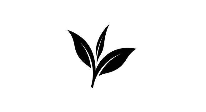 Black tea leaves logo