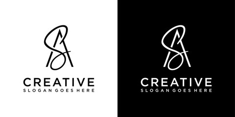 AS or SA initial letter logo design vector