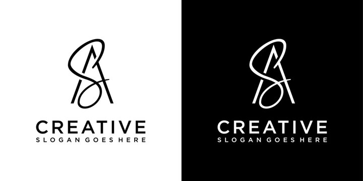 AS or SA initial letter logo design vector