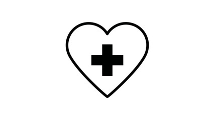 Obraz premium Heart with a medical cross symbol.