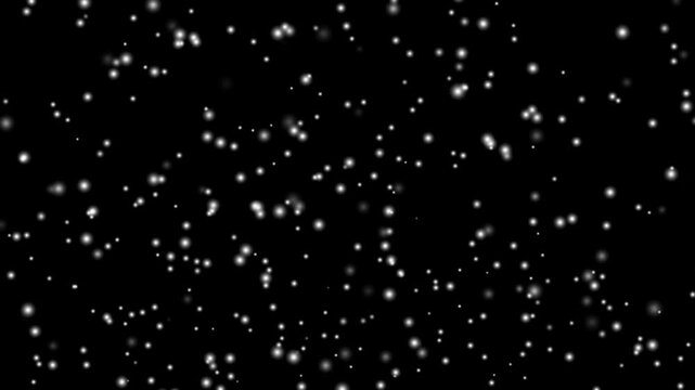 Heavy snowfall overlay with blizzard falling effect on a black background. Loop White snow flake falling on black background,  falling snowflakes animation, seamless loop. Alpha channel.