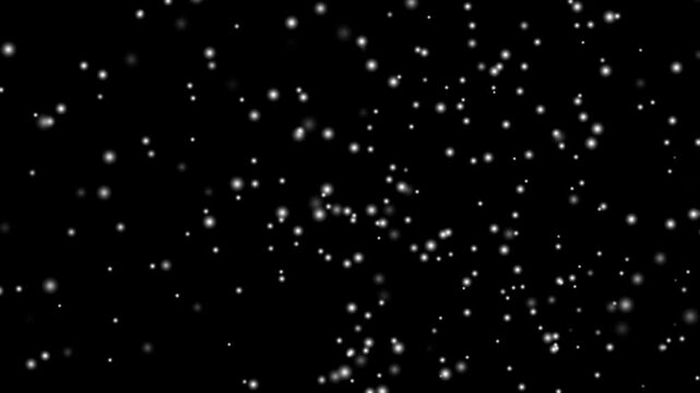 Heavy snowfall overlay with blizzard falling effect on a black background. Loop White snow flake falling on black background,  falling snowflakes animation, seamless loop. Alpha channel.