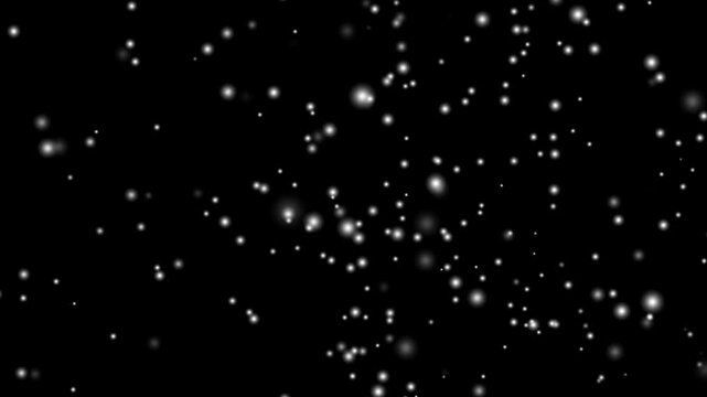 Heavy snowfall overlay with blizzard falling effect on a black background. Loop White snow flake falling on black background,  falling snowflakes animation, seamless loop. Alpha channel.