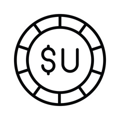 Check out this line icon showing uruguayan peso design