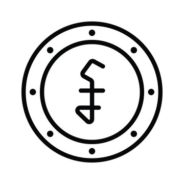 Well crafted line icon showing cambodian riel for premium use