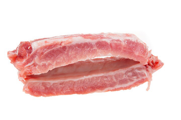 Obraz premium Pork with bones, pork ribs on a white background