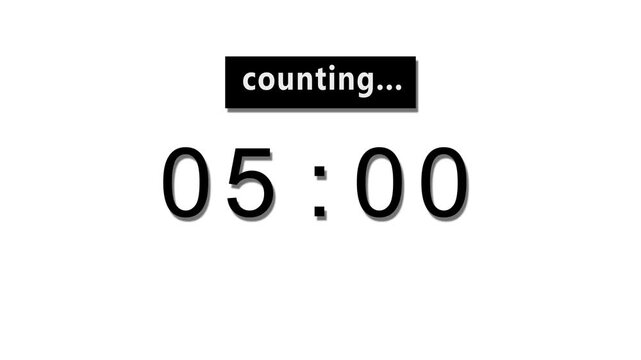 39 second counting timer number animation on white background.