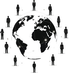 Global business network connection with people around the world