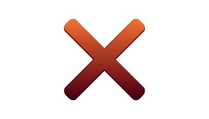 Obraz premium A large orange X symbol on a white background