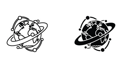 Simple vector illustration of planet earth with ring © jpgbazar