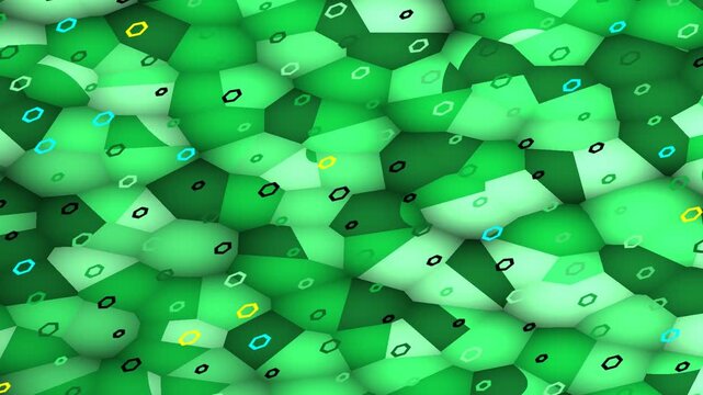 Exploring a Golden and Green Polygonal Pattern in Abstract Visual Scene