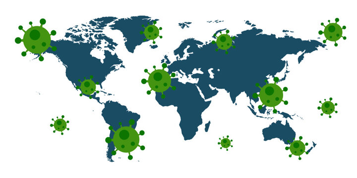 Coronavirus spread on the world map icon svg cut file. Isolated vector illustration.