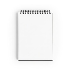 Blank spiral notebook on white background