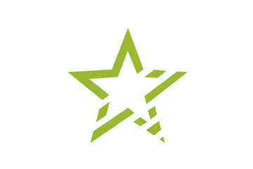 Obraz premium A light green star is situated on a transparent background.