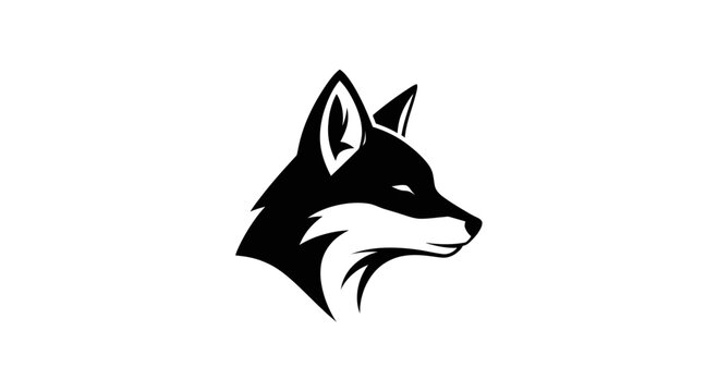 Black fox head illustration