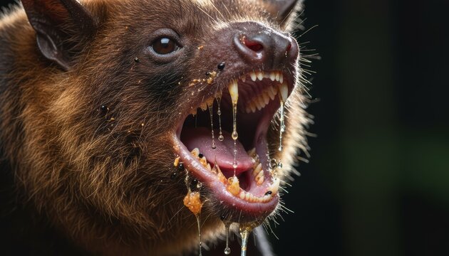 Aggressive Fruit Bat Eating Nectar: Natural Reservoir Host for Infectious Diseases