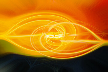 Abstract red and  orange background with waves .