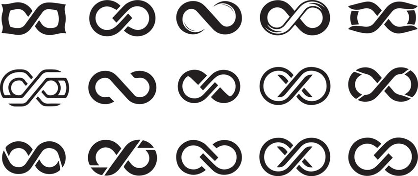 Modern Black Infinity Link Logo Set