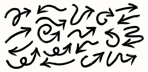 Set of hand drawn arrow and brush arrow vector collection for infographic, web design, presentation, social media, posters, and creative branding