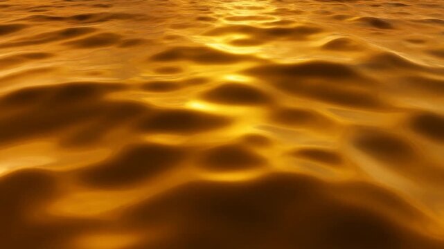 Firelit sea surface with swirling golden waves and luminous reflections