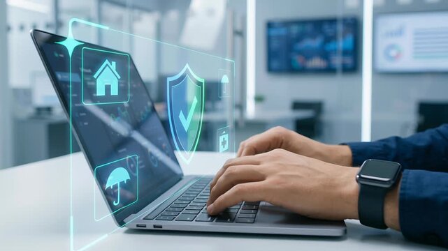 Digital health insurance policy online service, family life financial protection and risk management, Assurance, guarantee business, accident