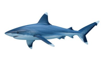 Obraz premium Whitetip reef shark swimming, marine predator, powerful aquatic animal, isolated on transparent background