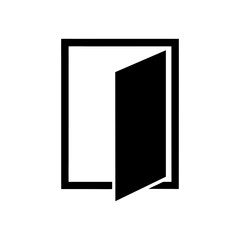 Security Breach Open Door Symbol on White.