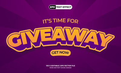Fototapeta premium 3D Text Effect Giveaway Design Template