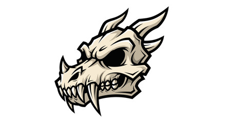 Obraz premium Illustration of a Dragon Skull Head.