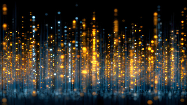 Cascading Numerical Digital Rain Columns for Abstract Big Data Matrix