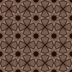 Seamless vintage damask floral pattern with ornamental flowers and geometric elements