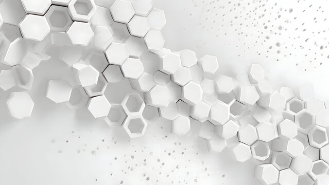 Elegant modern banner concept using minimal white backdrop with light-blue geometric hexagonal network for corporate use