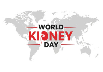 Obraz premium World kidney day illustration with global map outline