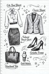 ファッション　スケッチ　コンサバ