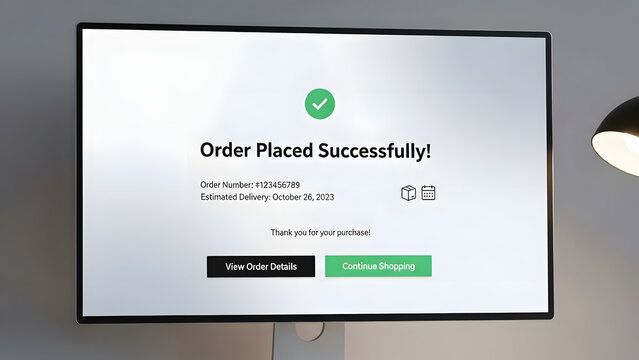 Order Placed Successfully Screen - E-commerce Confirmation