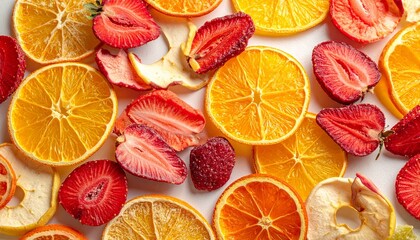 Dried Fruit Slices Background A Vibrant and Healthy Snack Option for Wellness Lifestyle and Food Product Concepts.