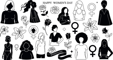 Obraz premium Happy women's day march 8 2026 celebration illustration